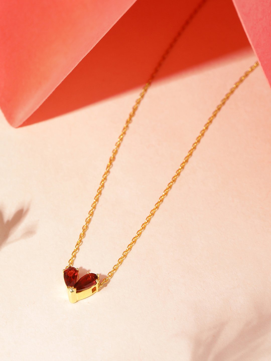 Scarlet Heart Pendant Chain (Pure Silver) - Gold